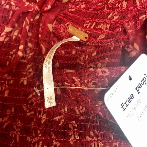 NWT Free People Roma Berry Combo Blouse Size XS - Picture 11 of 12